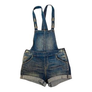 Levi’s dark wash overall shorts